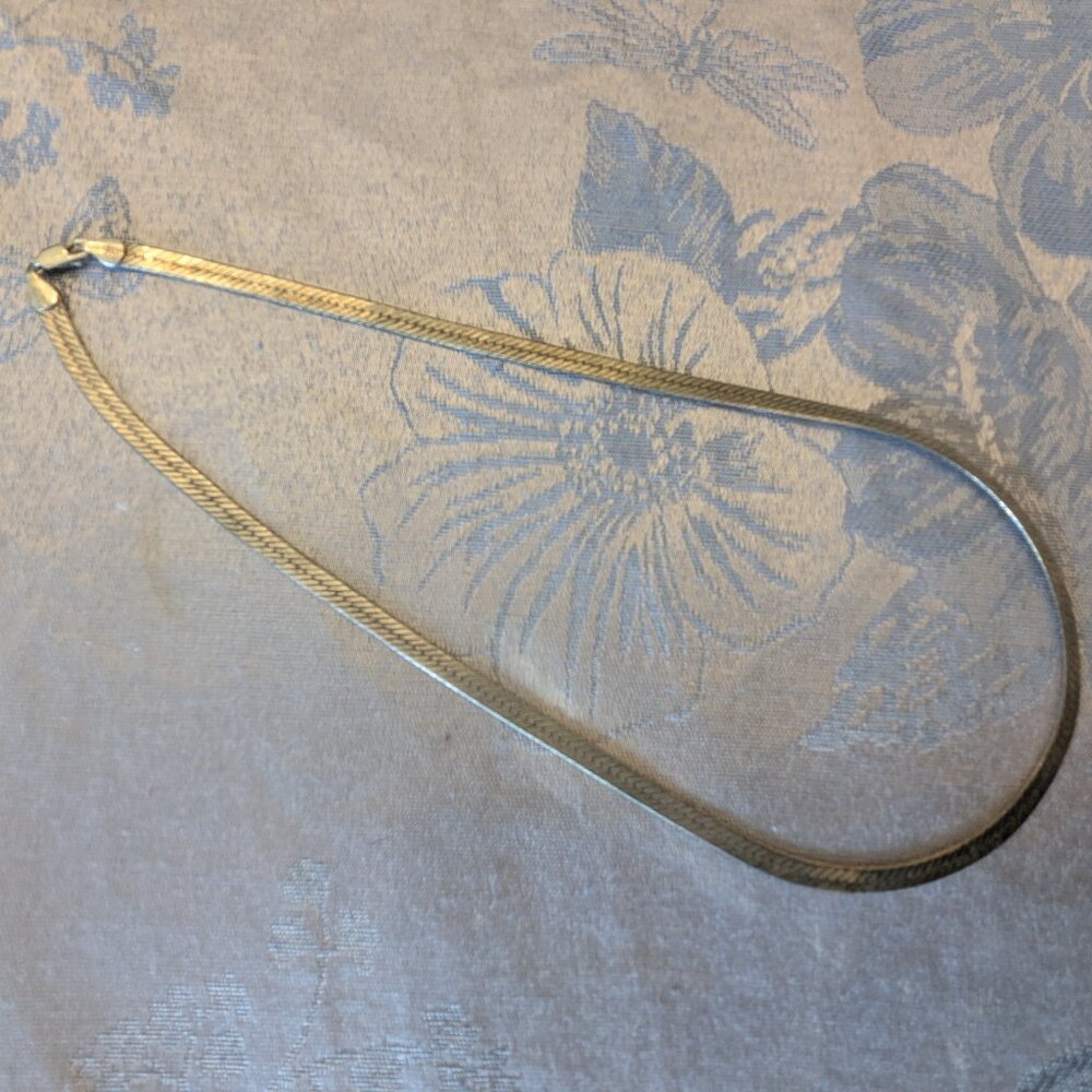 Vintage Unusual Heavy 17g Italian .925 Sterling Silver Herringbone Chain - 20"